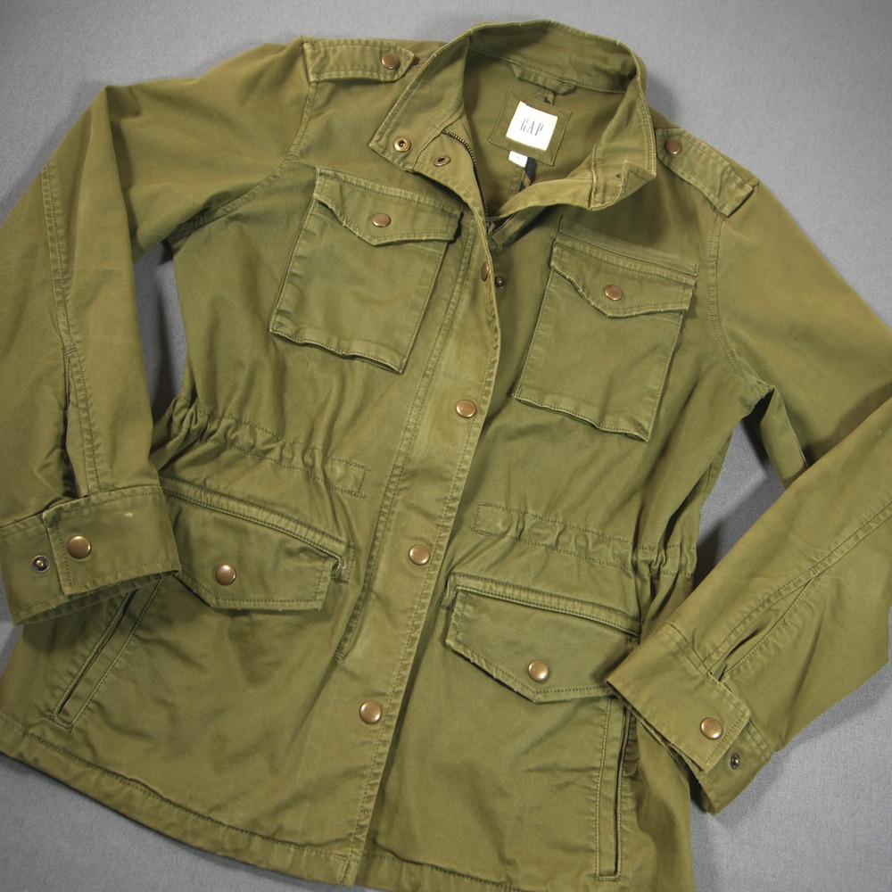 Gap M65 Utility Field Chore Military Women Jacket XS Army Green 4 Pocket Y2K